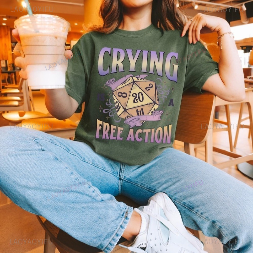 Funny DnD Crying Is A Free Act - Esports Gaming Shirts 评论和价格