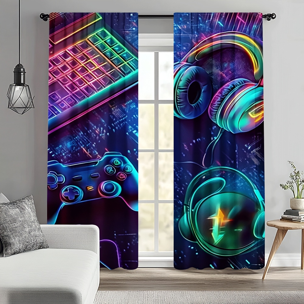Gamer Curtains with Neon Keybo - Esports Gaming Youtube 评论和价格