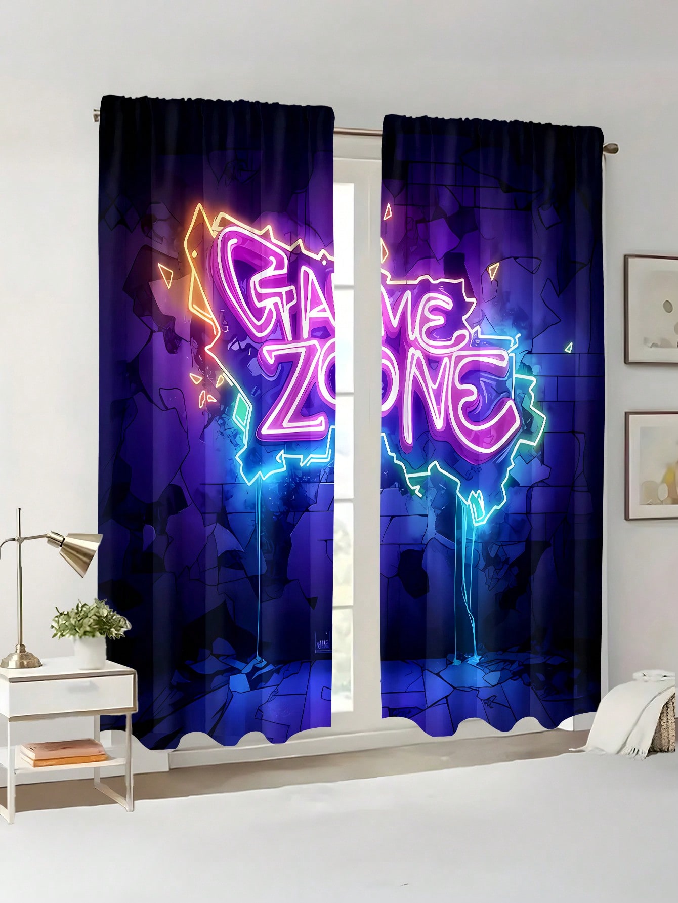 Neon Game Zone Curtain, Esport - Esports Gaming Youtube 评论和价格