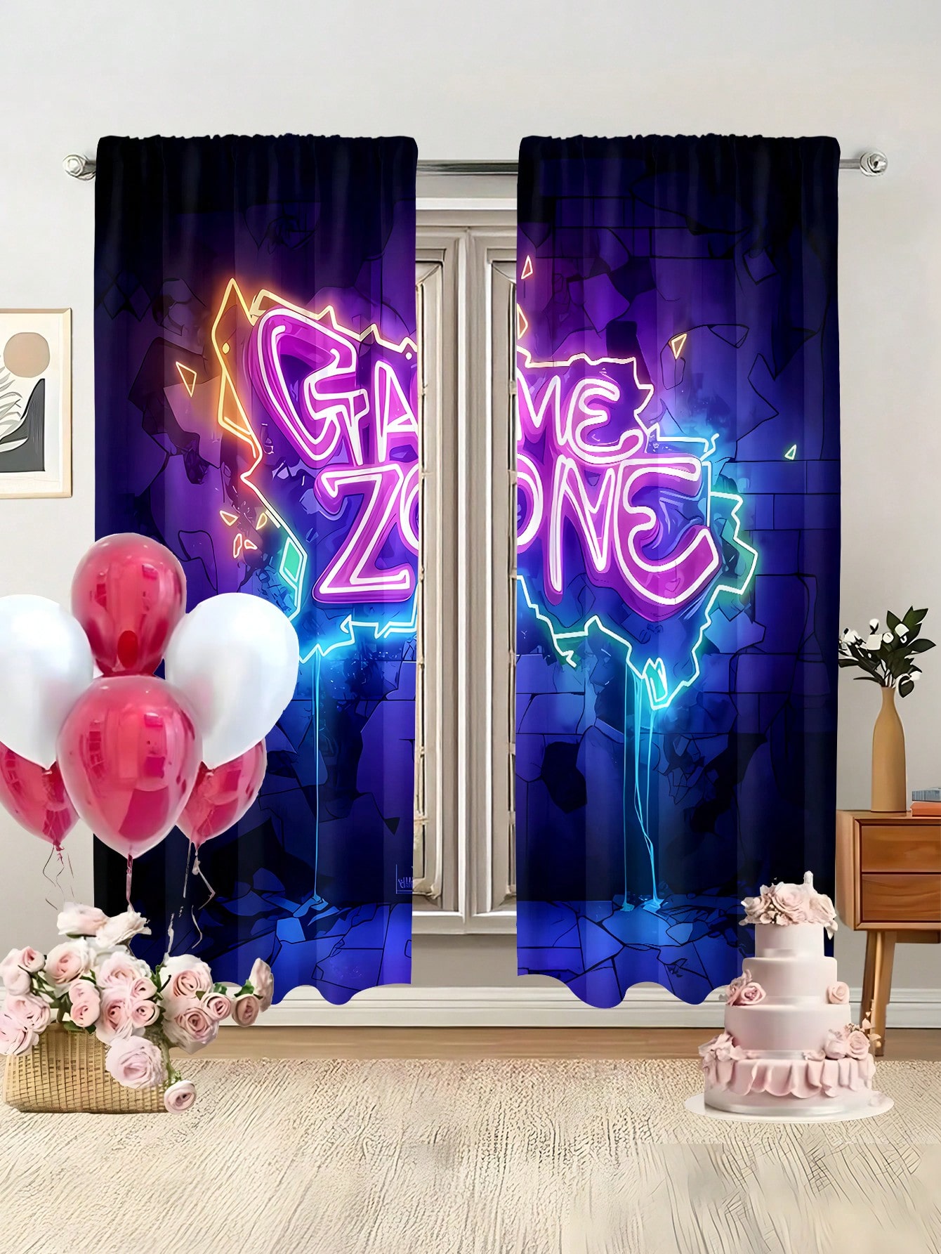 Neon Game Zone Curtain, Esport - Esports Gaming Youtube 评论和价格
