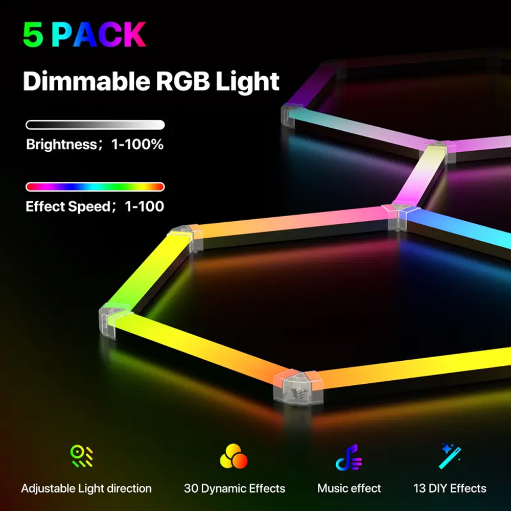 Smart Honeycomb Hexagonal RGB  - Esports Gaming Youtube 评论和价格