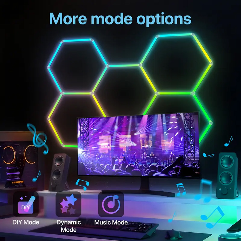 Smart Honeycomb Hexagonal RGB  - Esports Gaming Youtube 评论和价格
