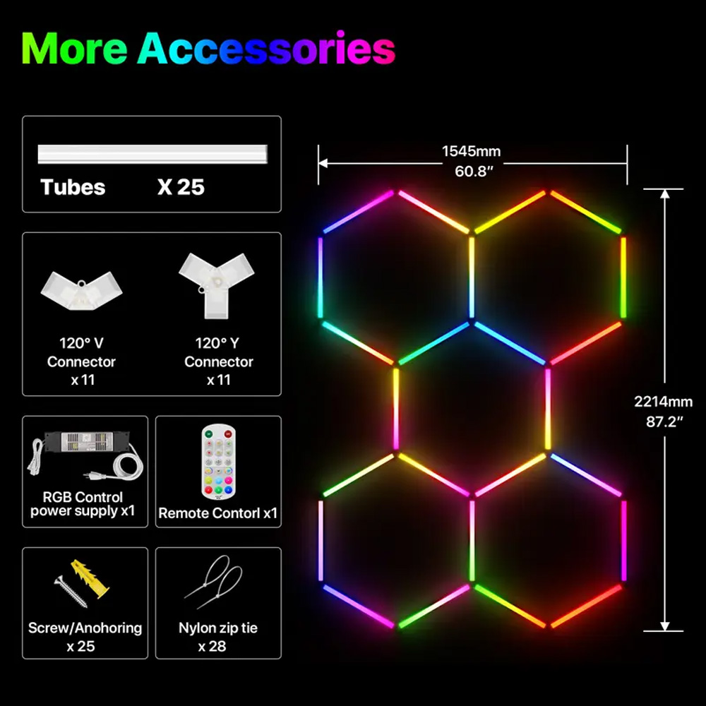 Smart Honeycomb Hexagonal RGB  - Esports Gaming Youtube 评论和价格